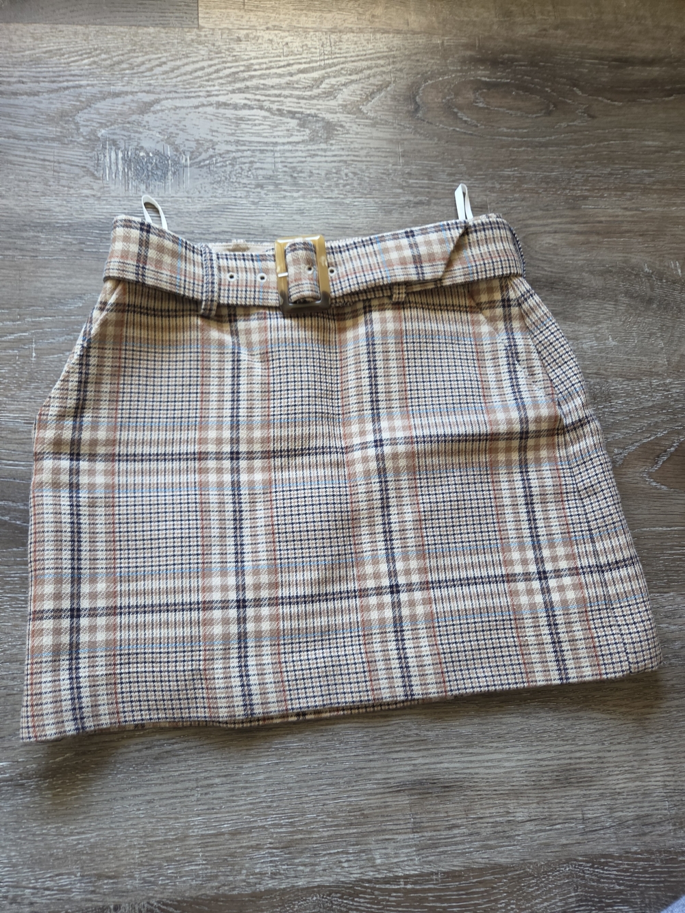 Aritzia Plaid Belted Mini Skirt